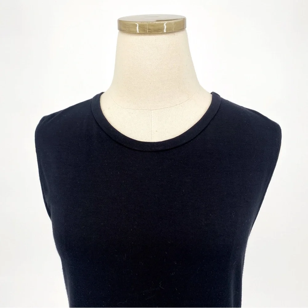 RAQUEL ALLEGRA | Lambskin & Silk Contrast Shift Dress in Black | M - Picture 7 of 13